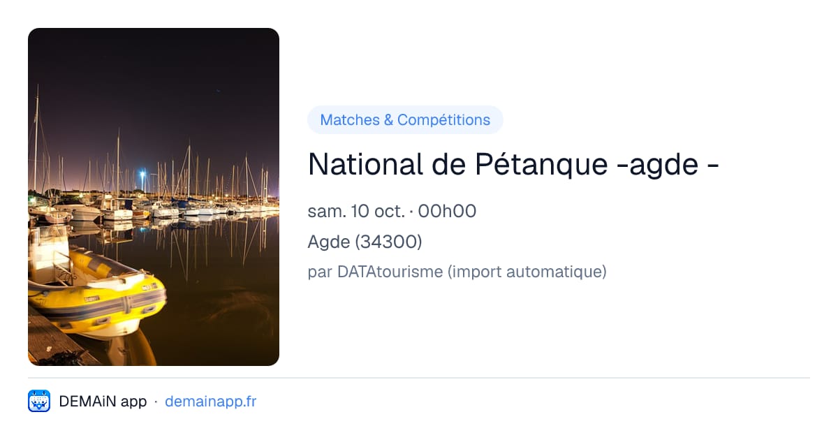 National de Pétanque -agde - — Agde