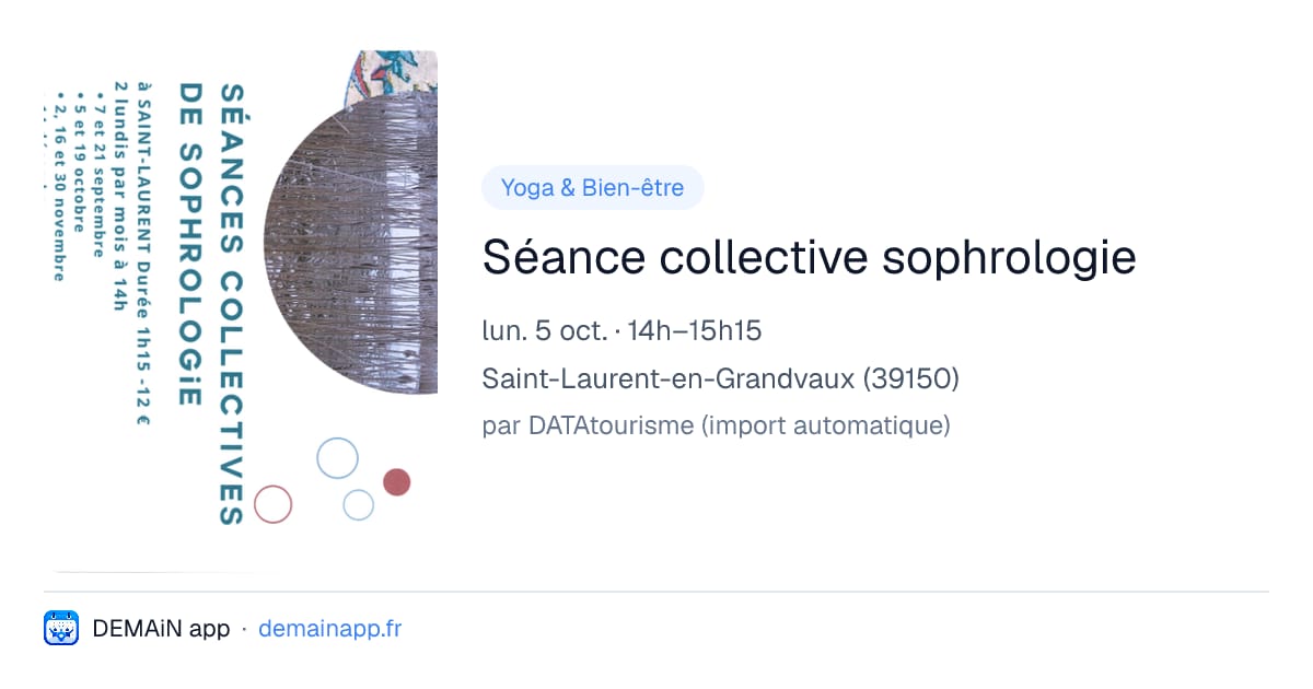 Séance collective sophrologie — Saint-Laurent-en-Grandvaux