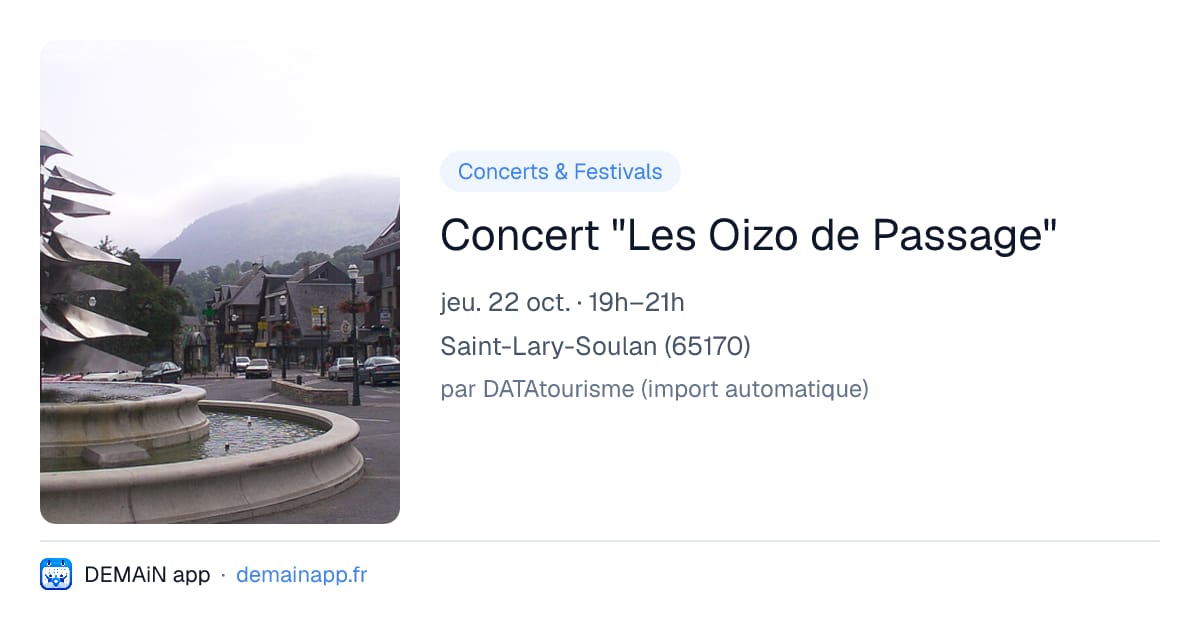Concert "Les Oizo de Passage" — Saint-Lary-Soulan