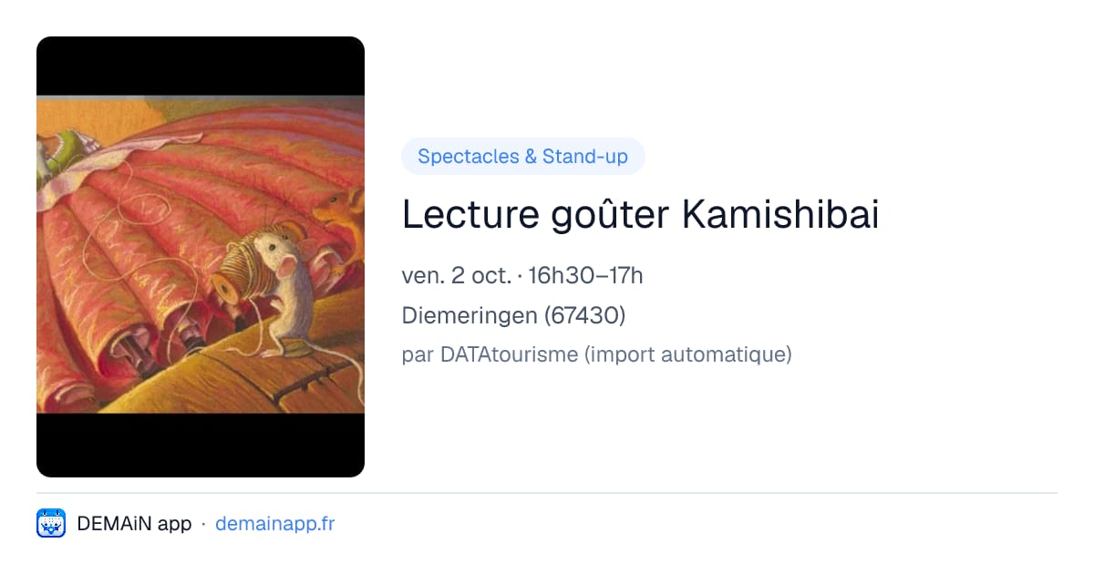 Lecture goûter Kamishibai — Diemeringen