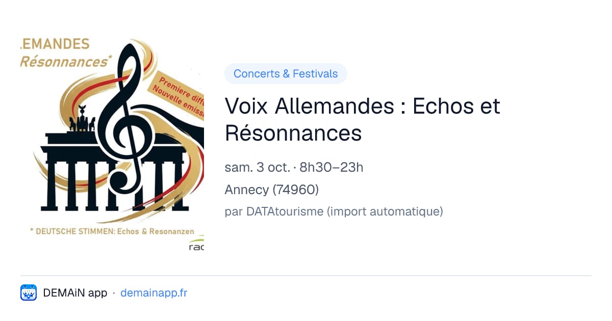Voix Allemandes : Echos et Résonnances — Annecy