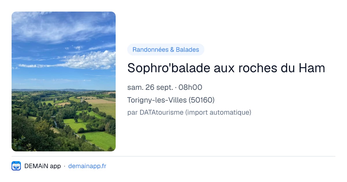 Sophro'balade aux roches du Ham — Torigny-les-Villes