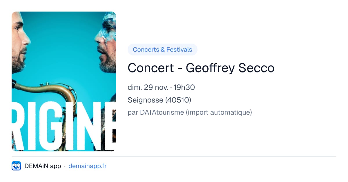 Concert - Geoffrey Secco — Seignosse