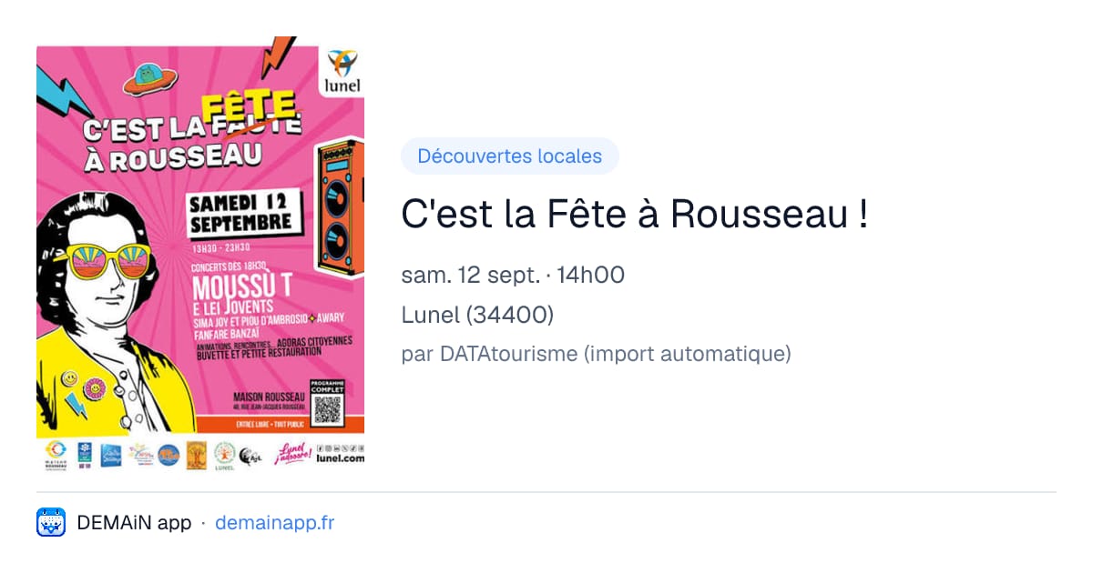 C'est la Fête à Rousseau ! — Lunel