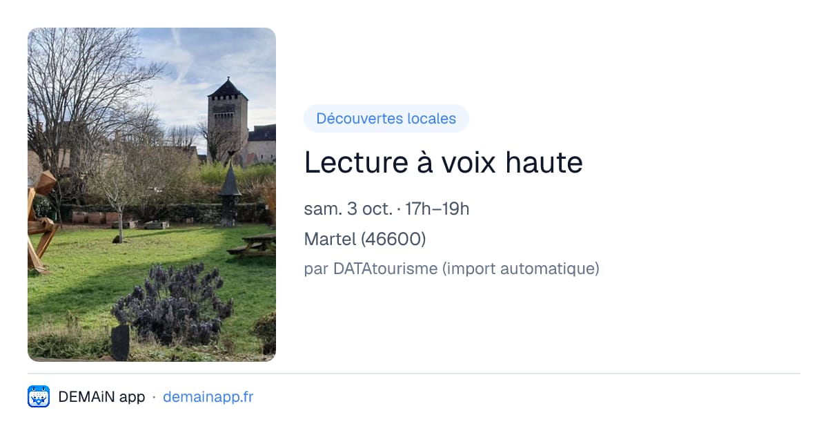 Lecture à voix haute — Martel