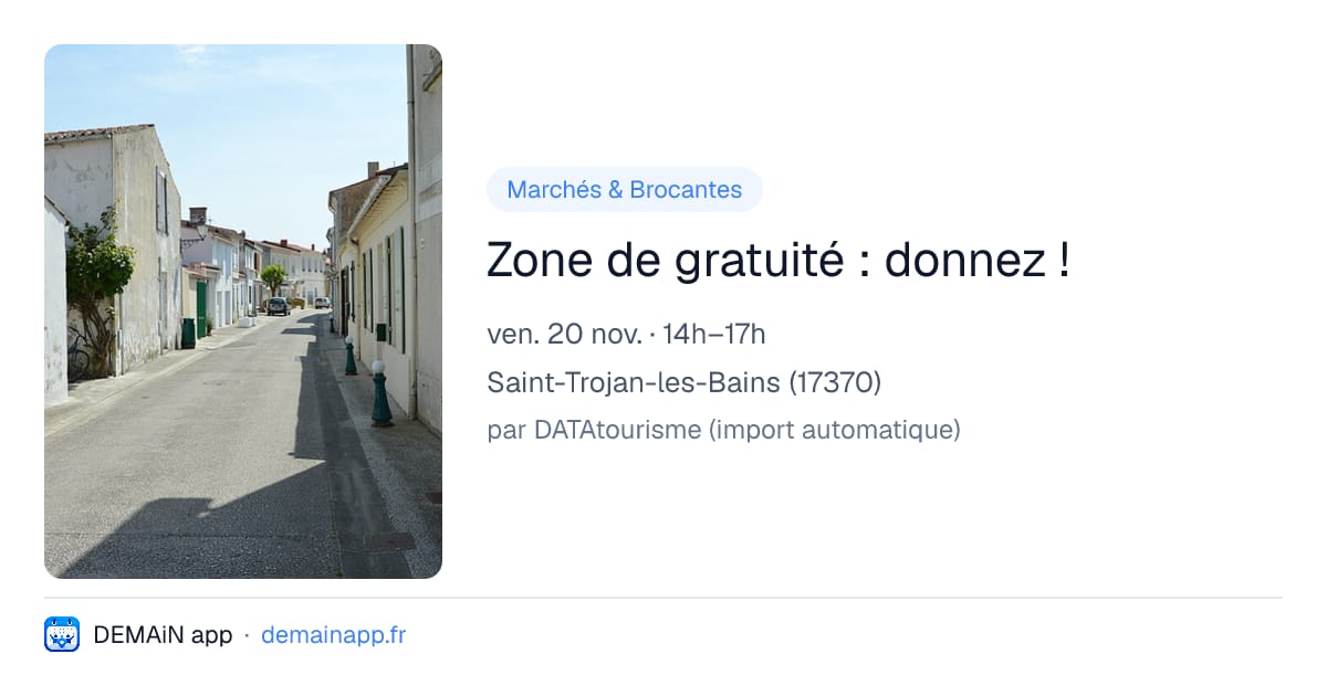 Zone de gratuité : donnez ! — Saint-Trojan-les-Bains