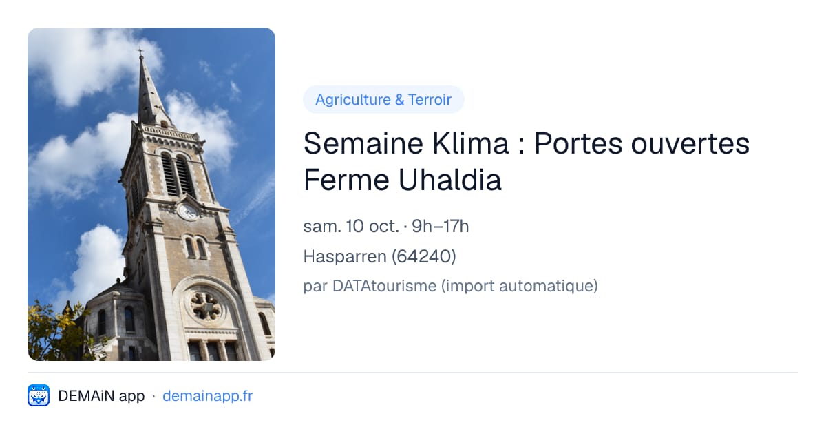 Semaine Klima : Portes ouvertes Ferme Uhaldia — Hasparren