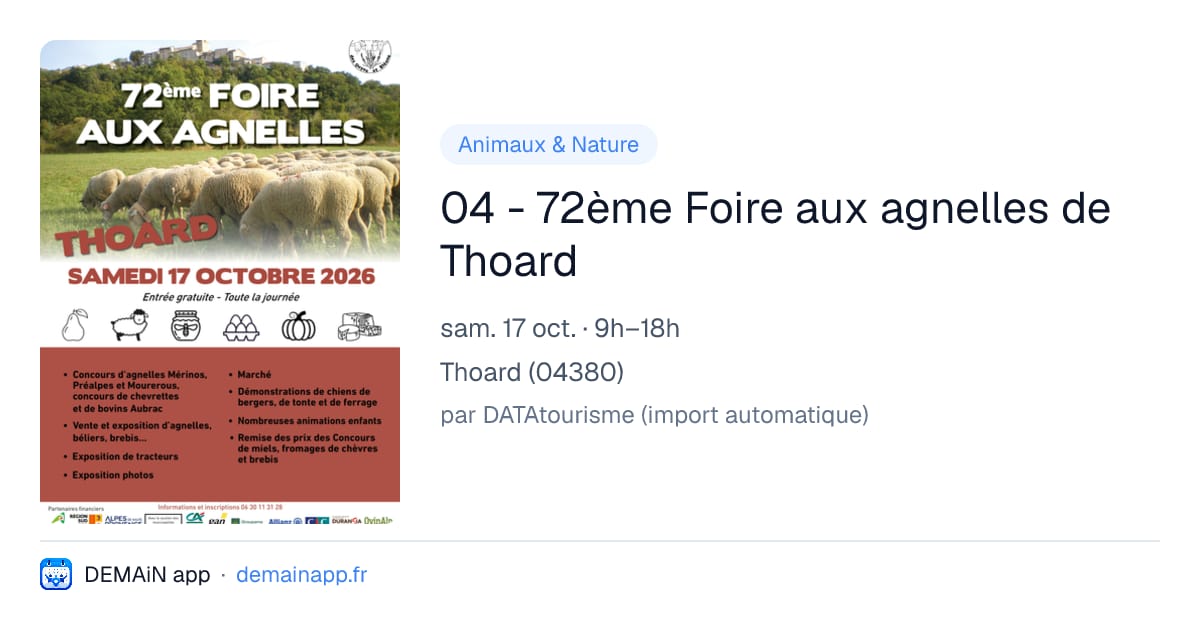 04 - 72ème Foire aux agnelles de Thoard — Thoard