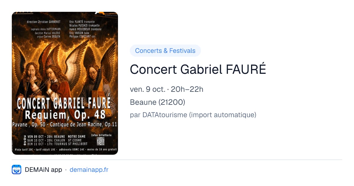 Concert Gabriel FAURÉ — Beaune