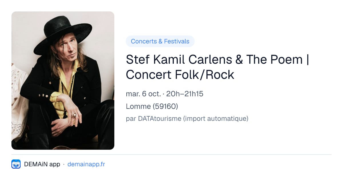 Stef Kamil Carlens & The Poem | Concert Folk/Rock — Lomme
