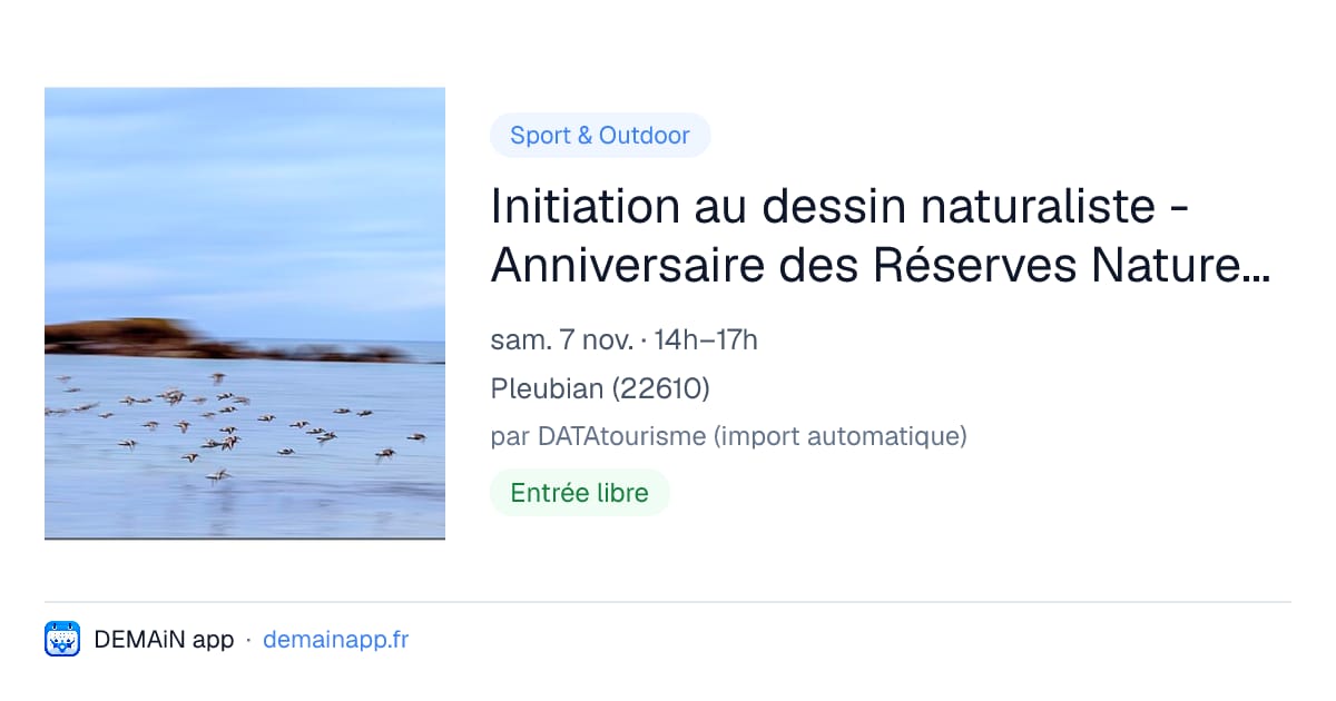 Initiation au dessin naturaliste - Anniversaire des Réserves Naturelles Régionales — Pleubian
