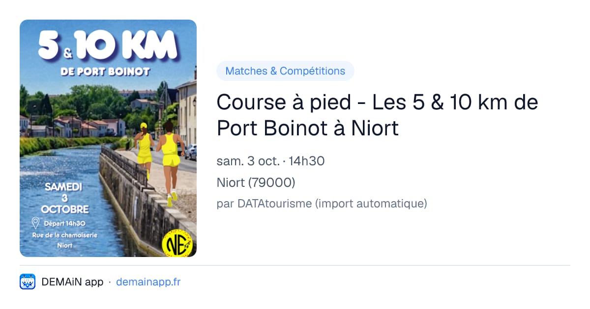 Course à pied - Les 5 & 10 km de Port Boinot à Niort — Niort