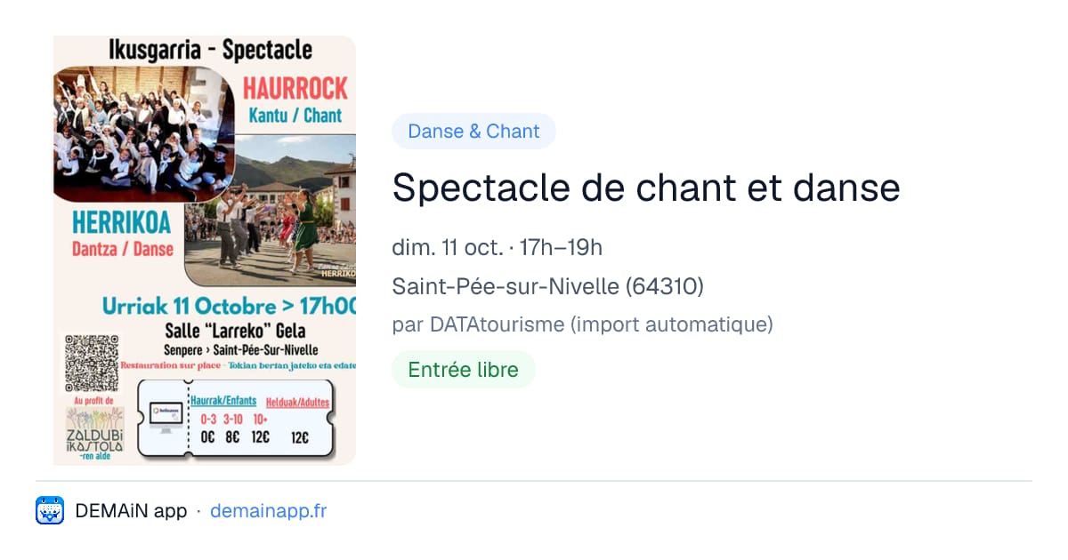 Spectacle de chant et danse — Saint-Pée-sur-Nivelle