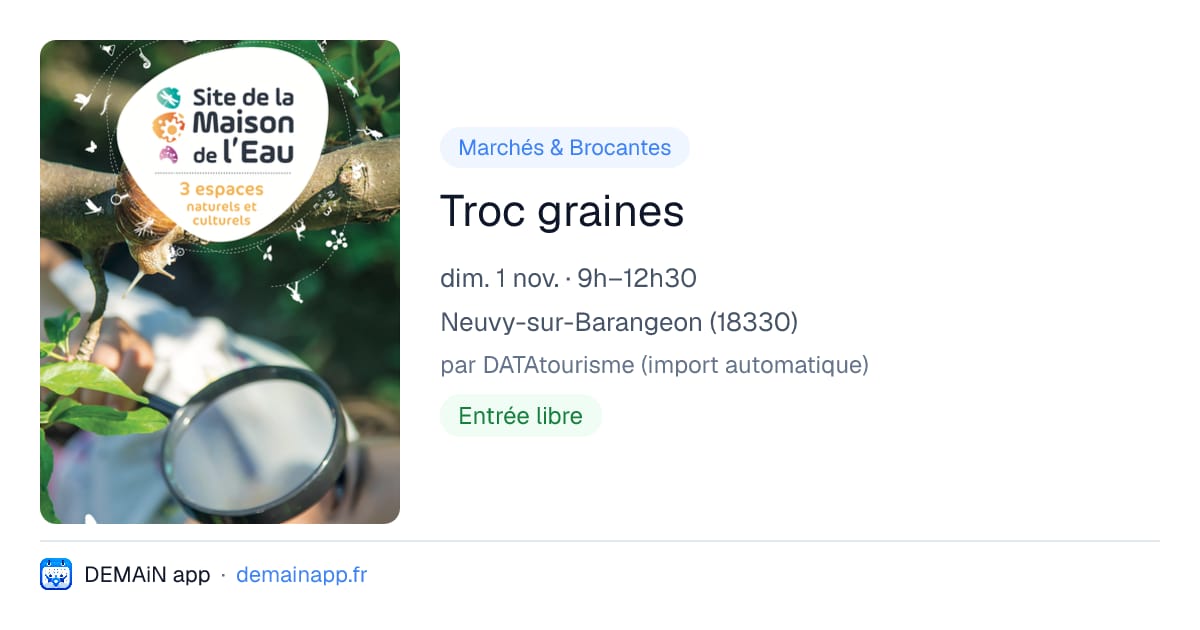 Troc graines — Neuvy-sur-Barangeon