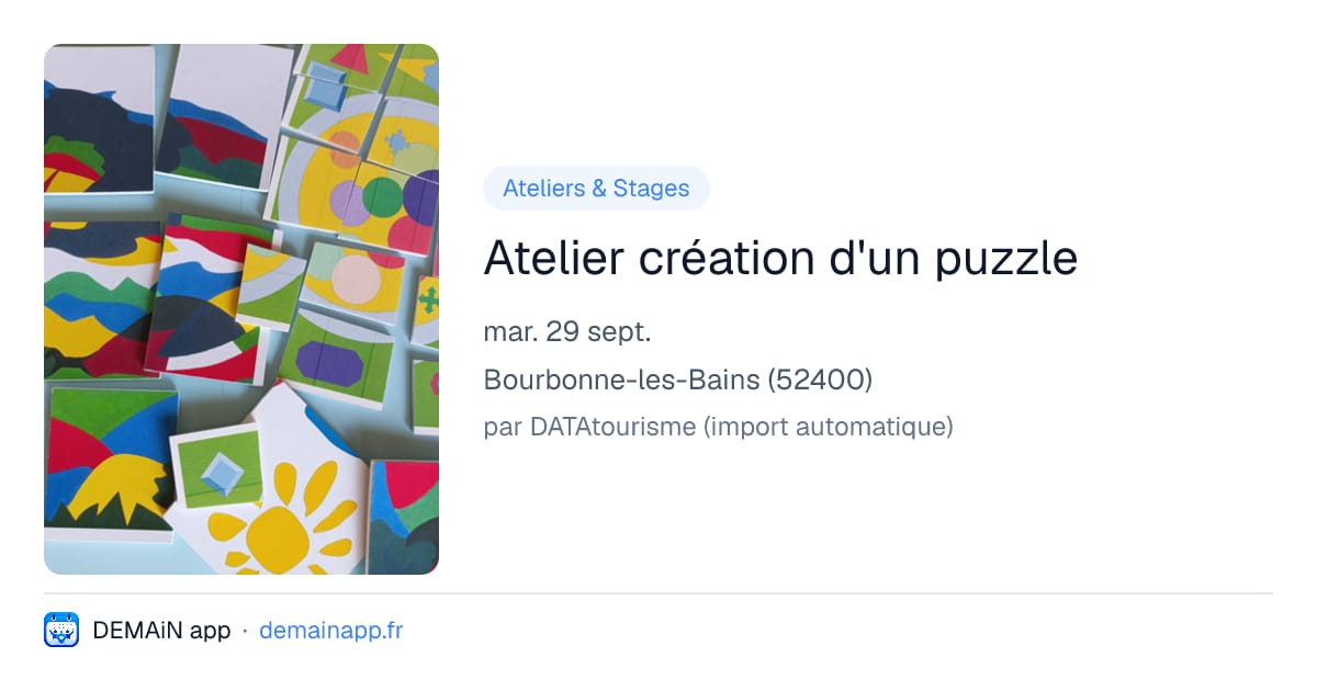 Atelier création d'un puzzle — Bourbonne-les-Bains