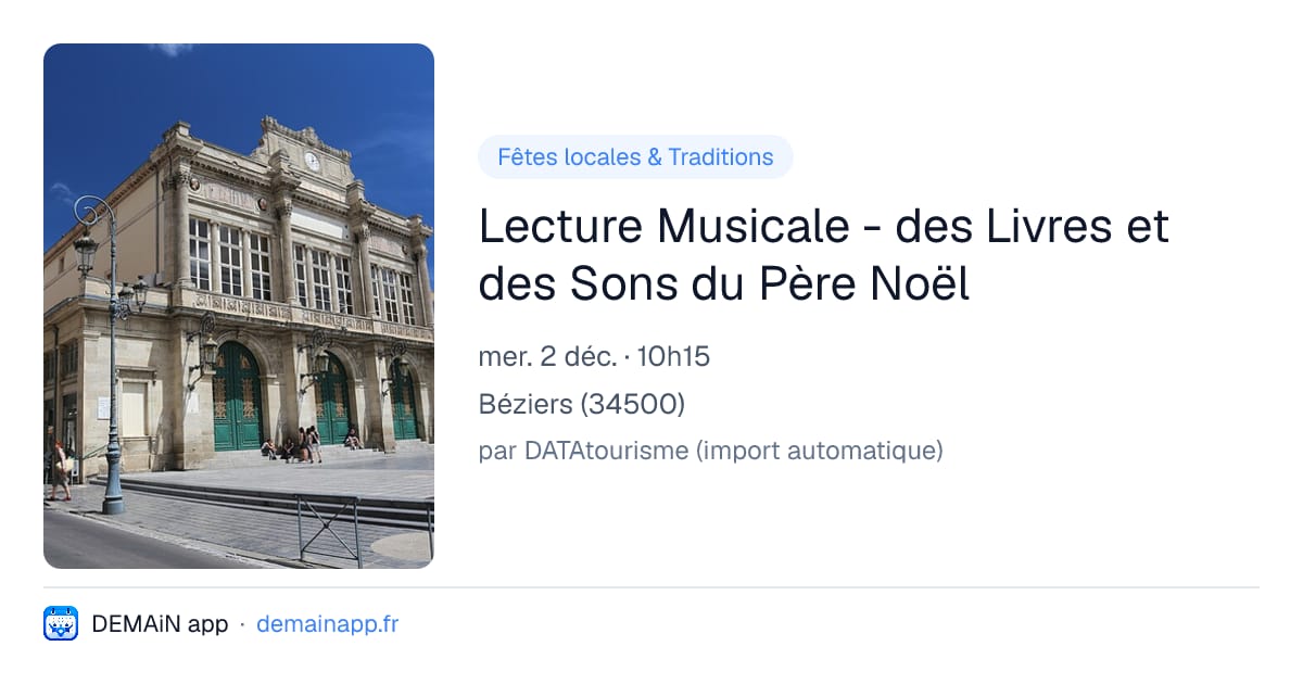Lecture Musicale - des Livres et des Sons du Père Noël — Béziers