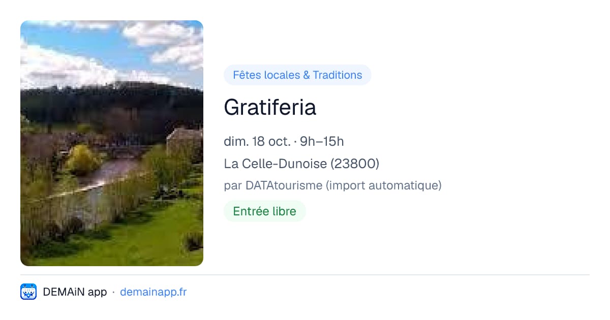 Gratiferia — La Celle-Dunoise