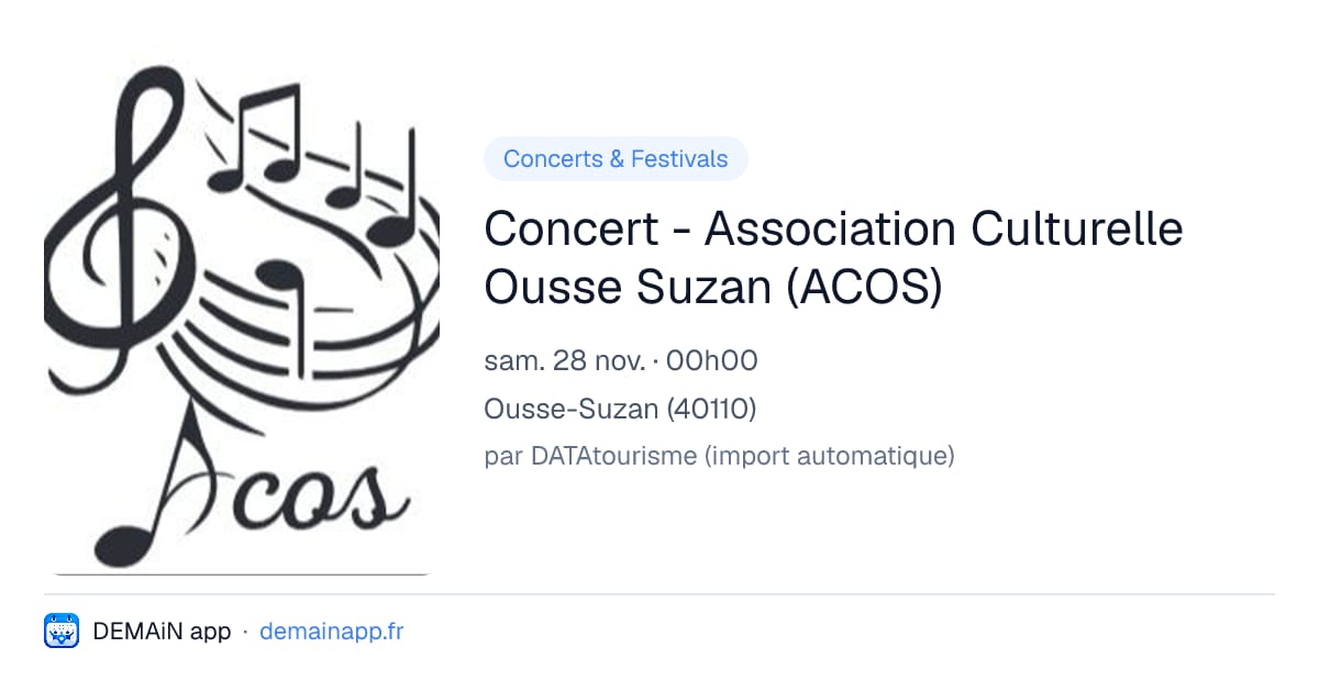 Concert - Association Culturelle Ousse Suzan (ACOS) — Ousse-Suzan
