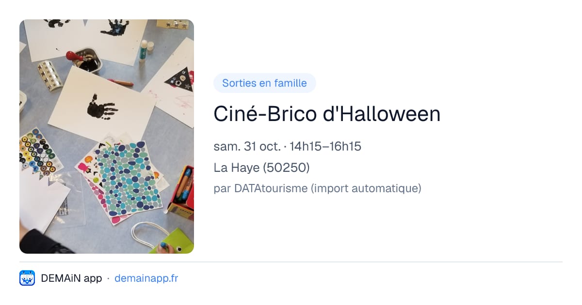 Ciné-Brico d'Halloween — La Haye