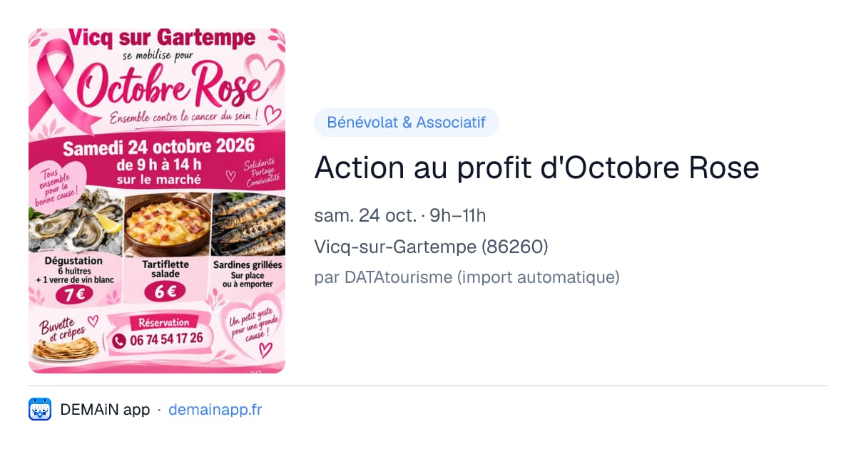 Action au profit d'Octobre Rose — Vicq-sur-Gartempe