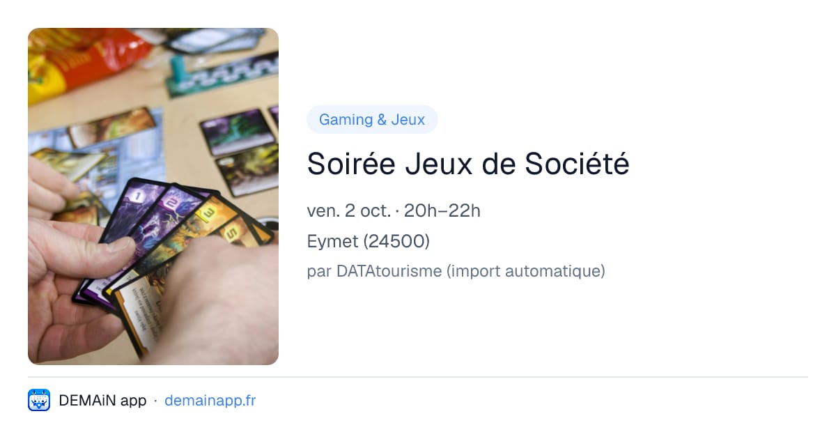 Soirée Jeux de Société — Eymet
