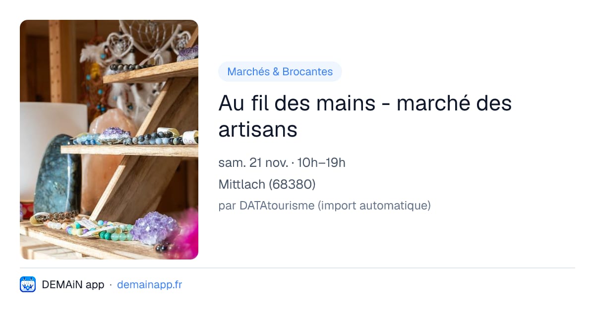 Au fil des mains - marché des artisans — Mittlach