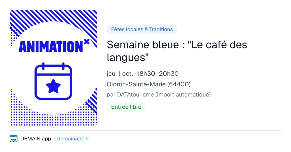 Semaine bleue : "Le café des langues" — Oloron-Sainte-Marie
