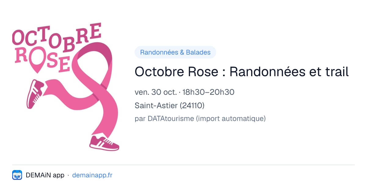 Octobre Rose : Randonnées et trail — Saint-Astier