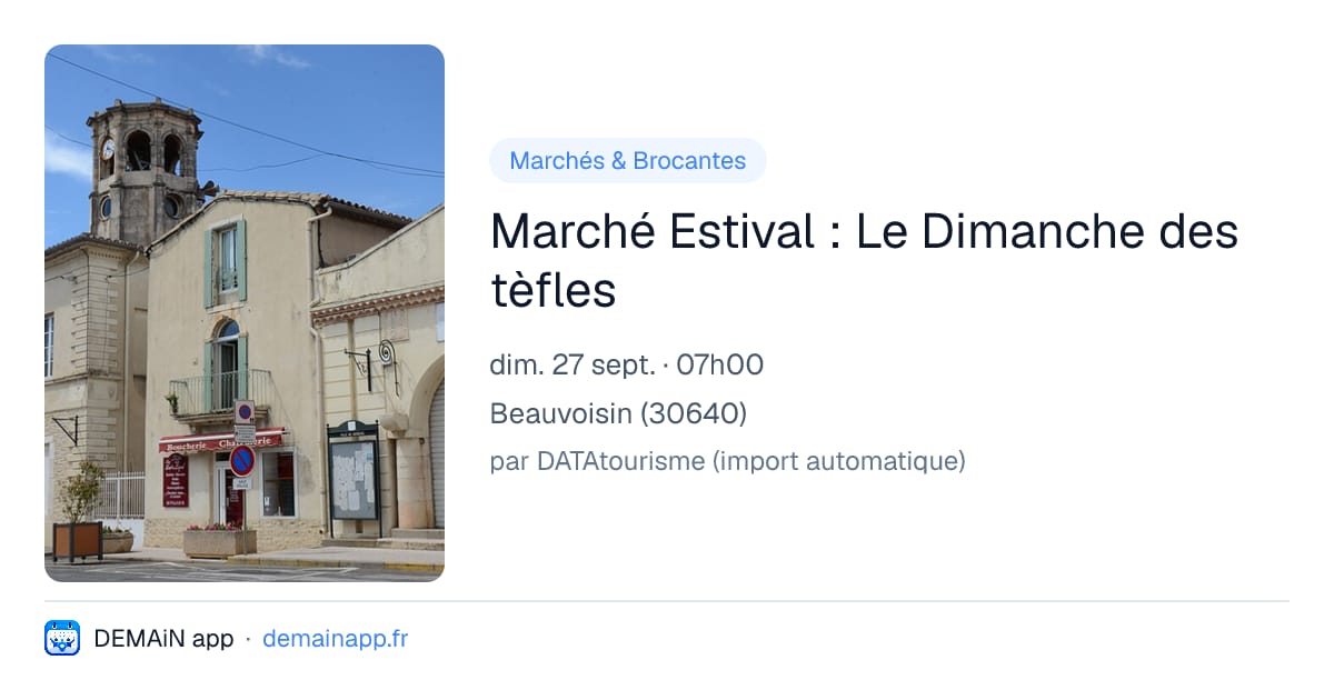 Marché Estival : Le Dimanche des tèfles — Beauvoisin