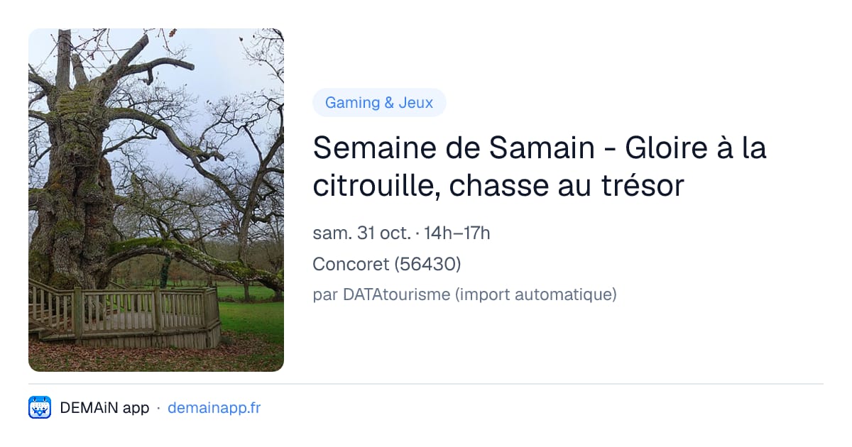 Semaine de Samain - Gloire à la citrouille, chasse au trésor — Concoret