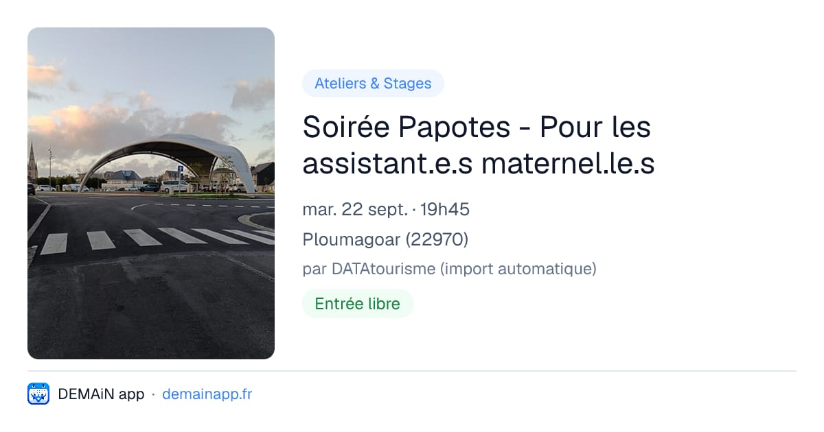 Soirée Papotes - Pour les assistant.e.s maternel.le.s — Ploumagoar