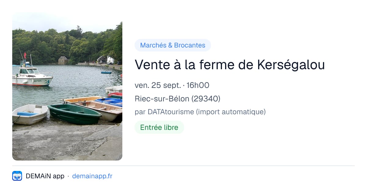 Vente à la ferme de Kerségalou — Riec-sur-Bélon