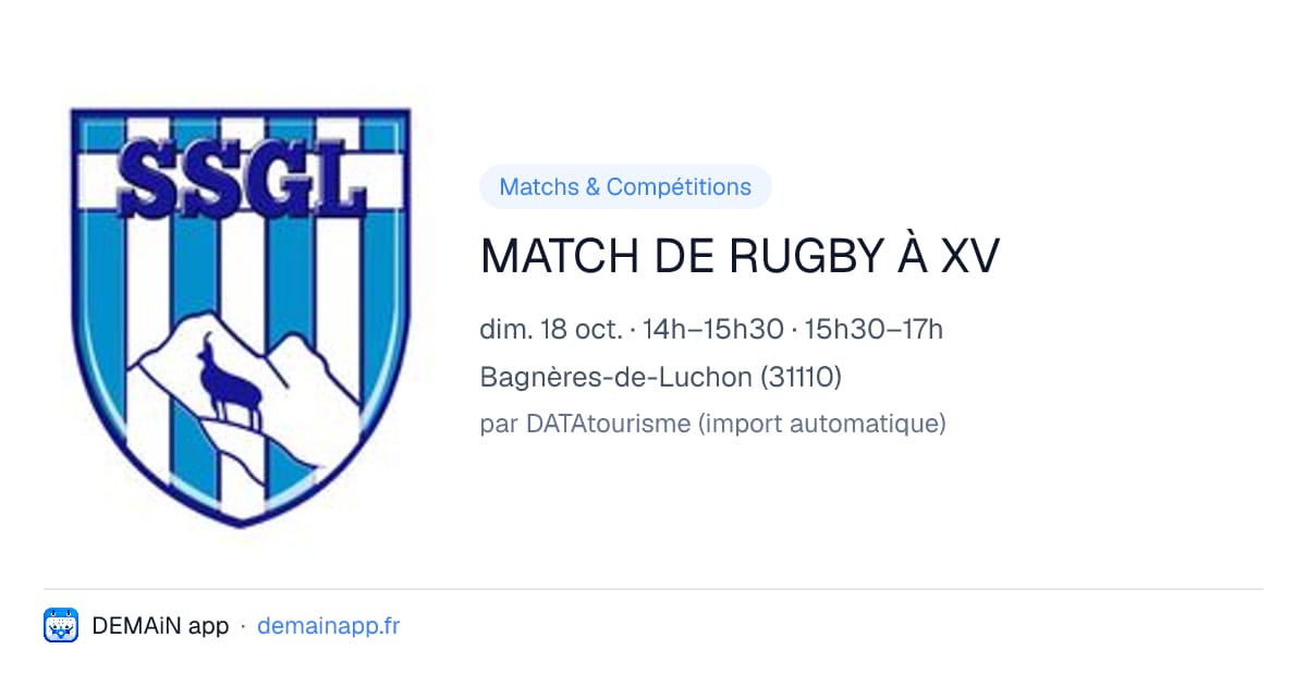 MATCH DE RUGBY À XV — Bagnères-de-Luchon