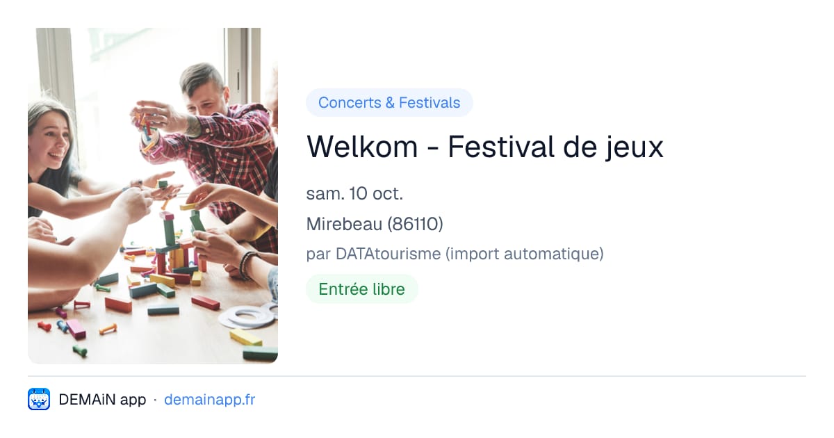 Welkom - Festival de jeux — Mirebeau