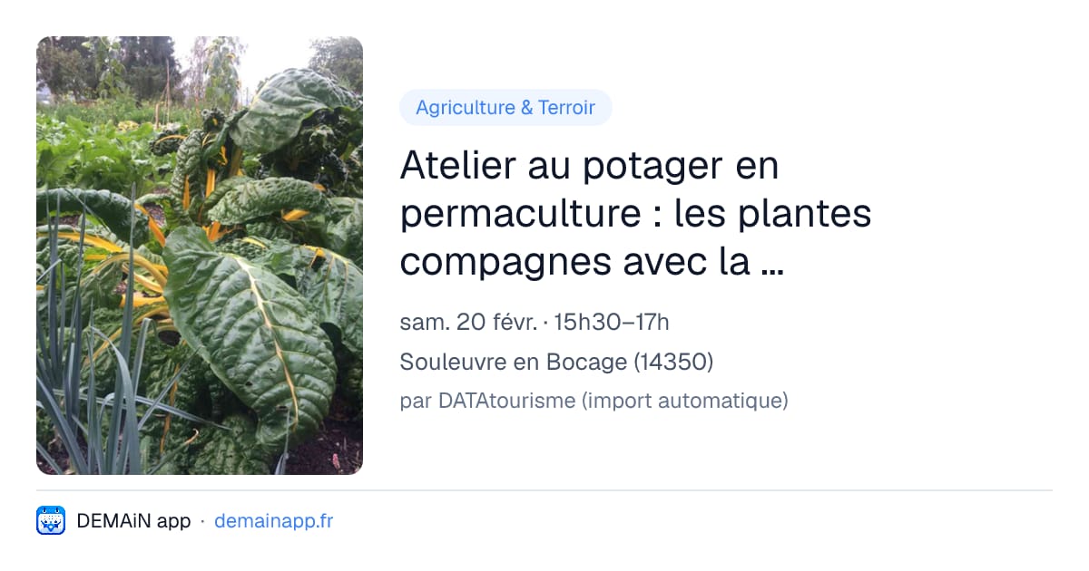 Atelier au potager en permaculture : les plantes compagnes avec la Maison de la Nature et de la Pierre Sèche — Souleuvre en Bocage