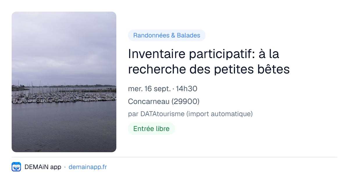 Inventaire participatif: à la recherche des petites bêtes — Concarneau