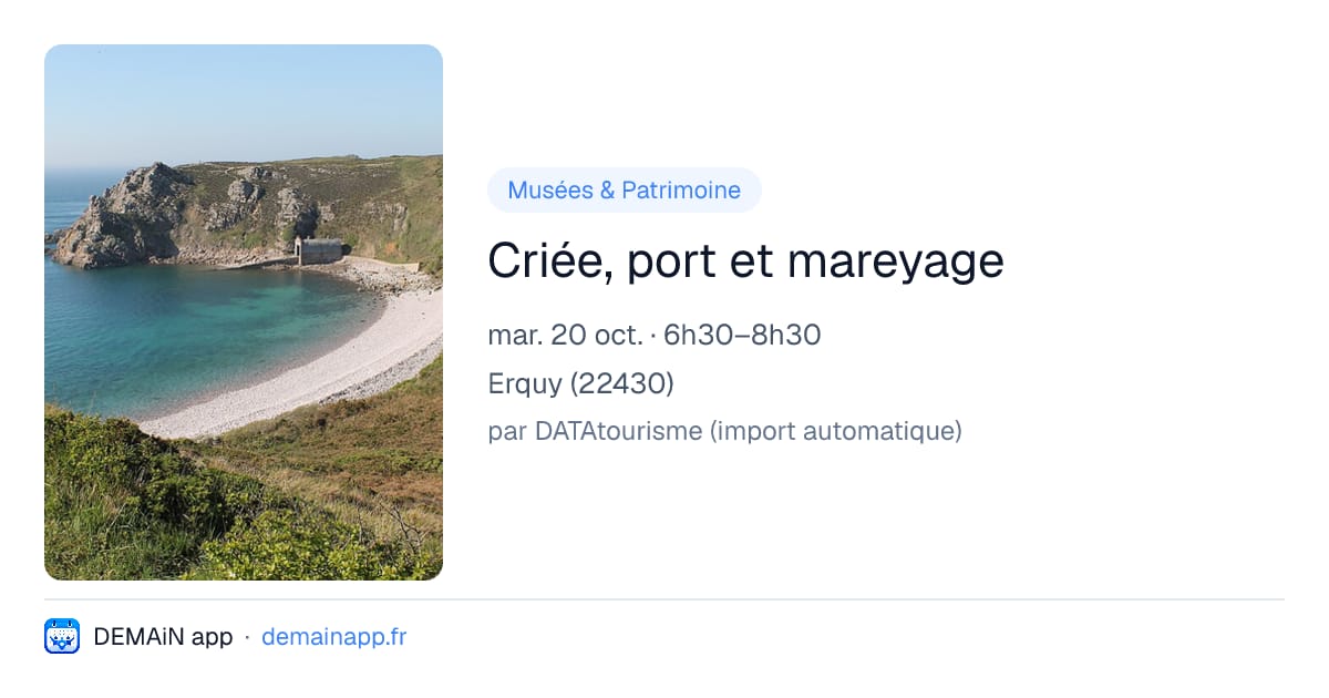 Criée, port et mareyage — Erquy