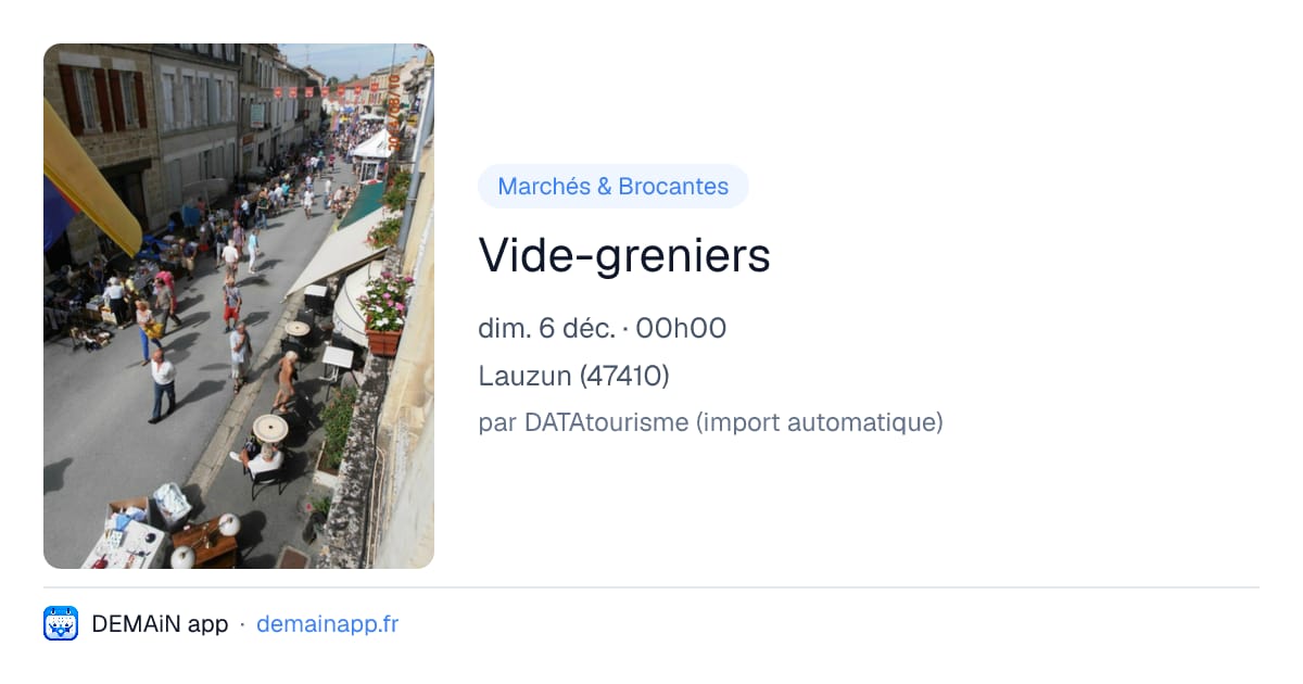 Vide-greniers — Lauzun