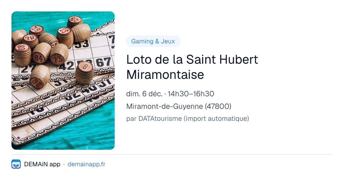 Loto de la Saint Hubert Miramontaise — Miramont-de-Guyenne