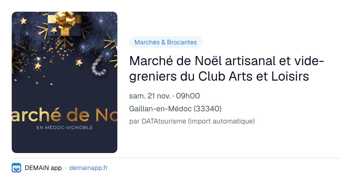 Marché de Noël artisanal et vide-greniers du Club Arts et Loisirs — Gaillan-en-Médoc