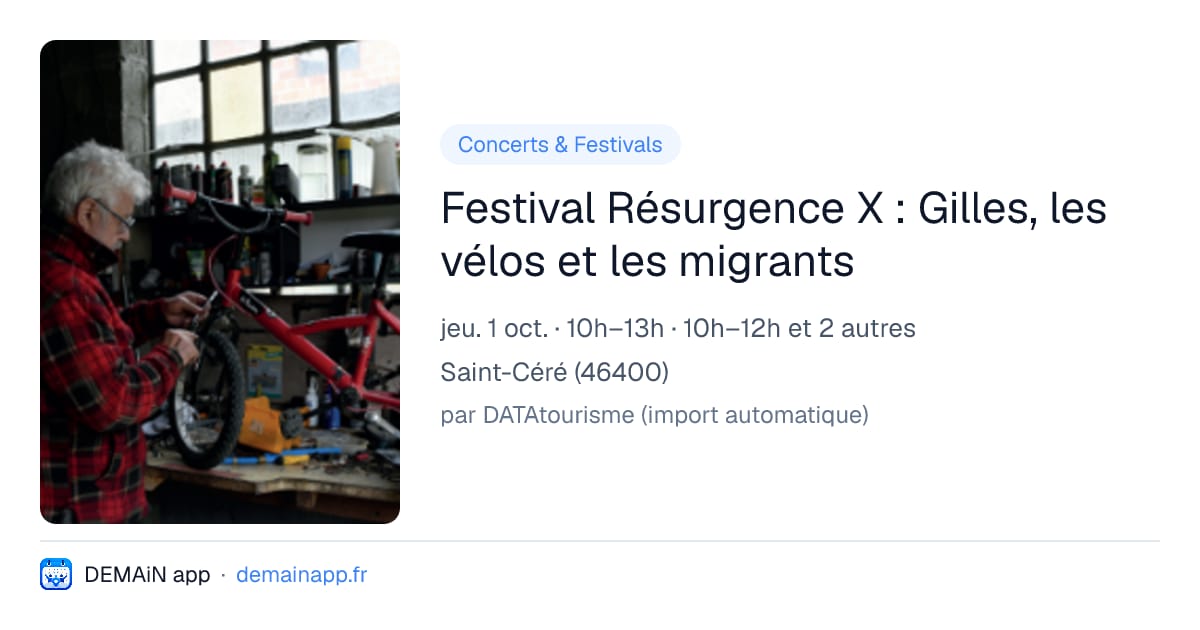 Festival Résurgence X : Gilles, les vélos et les migrants — Saint-Céré