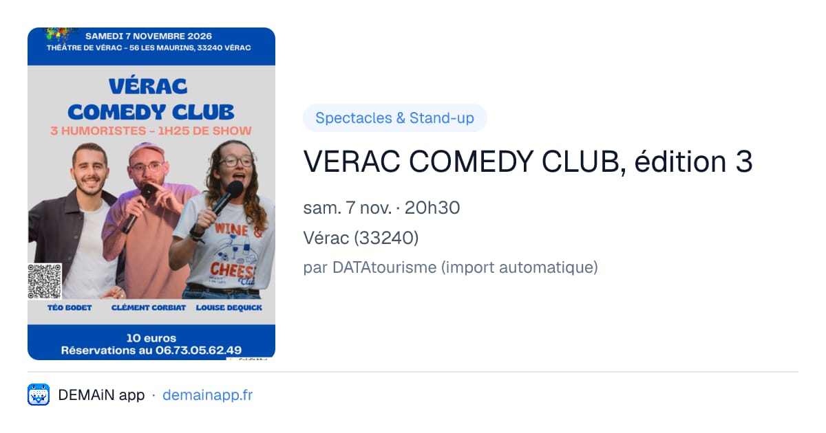 VERAC COMEDY CLUB, édition 3 — Vérac