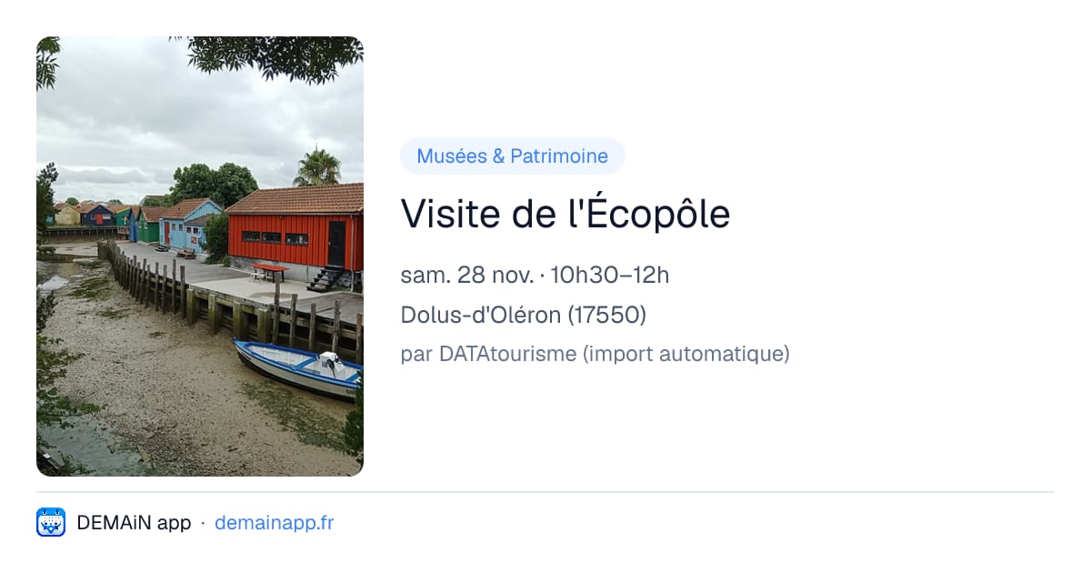 Visite de l'Écopôle — Dolus-d'Oléron