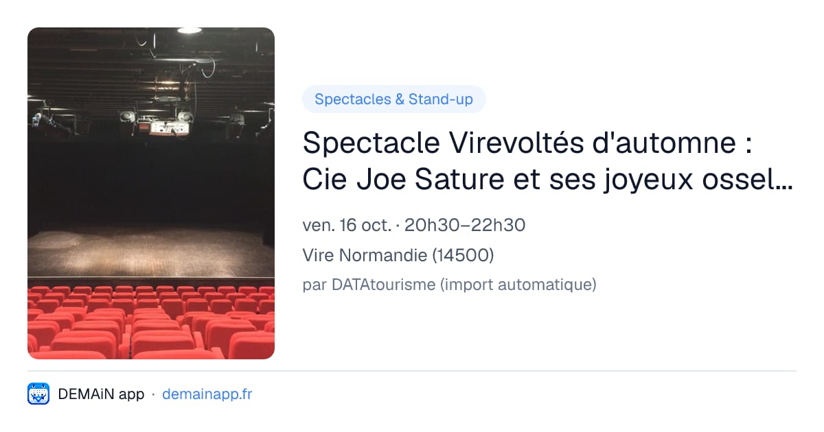 Spectacle Virevoltés d'automne : Cie Joe Sature et ses joyeux osselets à la Halle à Vire Normandie — Vire Normandie