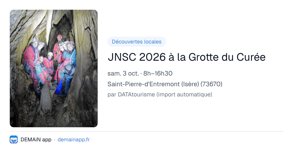 JNSC 2026 à la Grotte du Curée — Saint-Pierre-d'Entremont (Isère)
