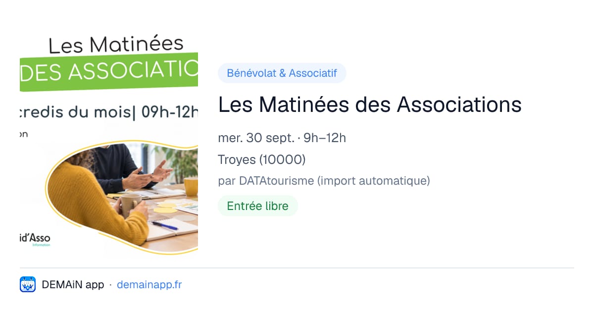 Les Matinées des Associations — Troyes