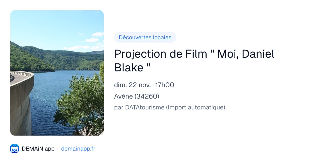 Projection de Film " Moi, Daniel Blake " — Avène