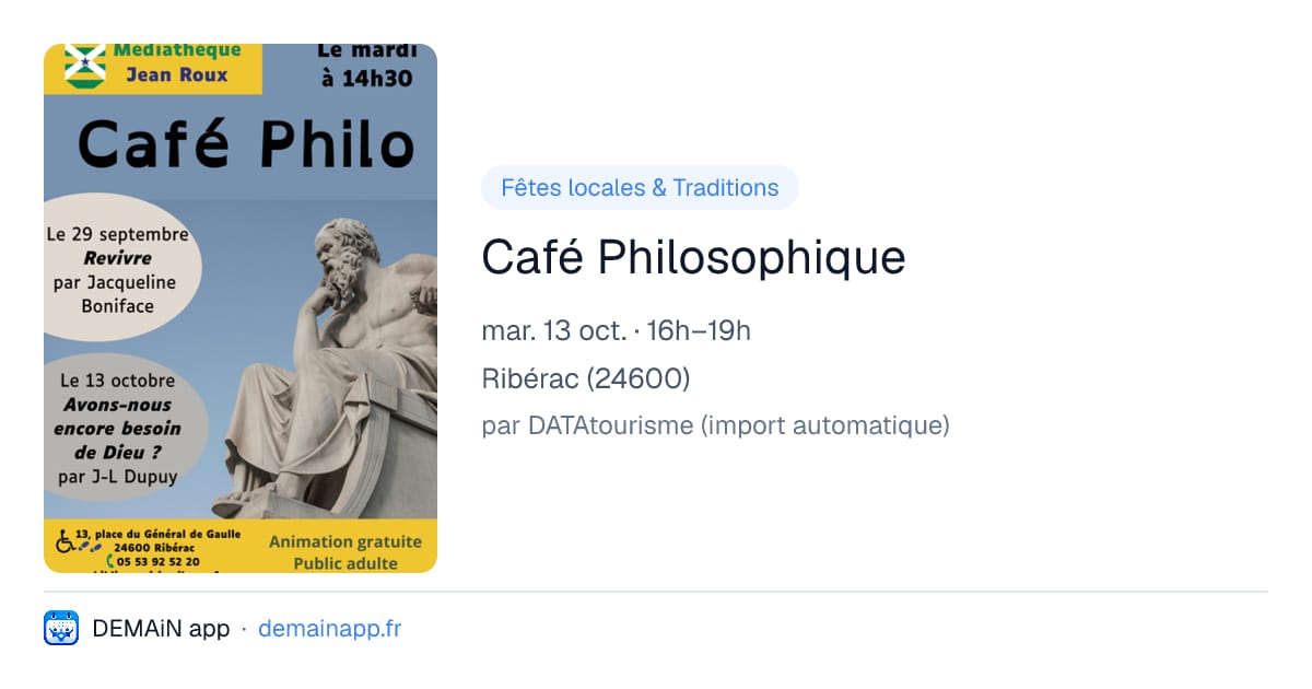 Café Philosophique — Ribérac