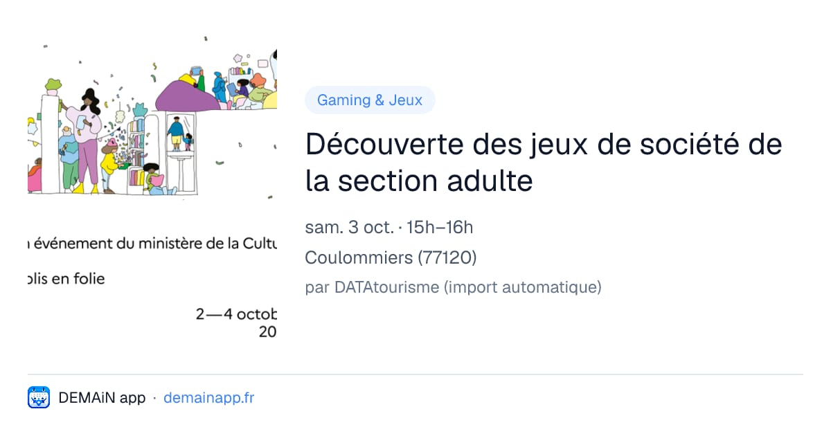 Découverte des jeux de société de la section adulte — Coulommiers