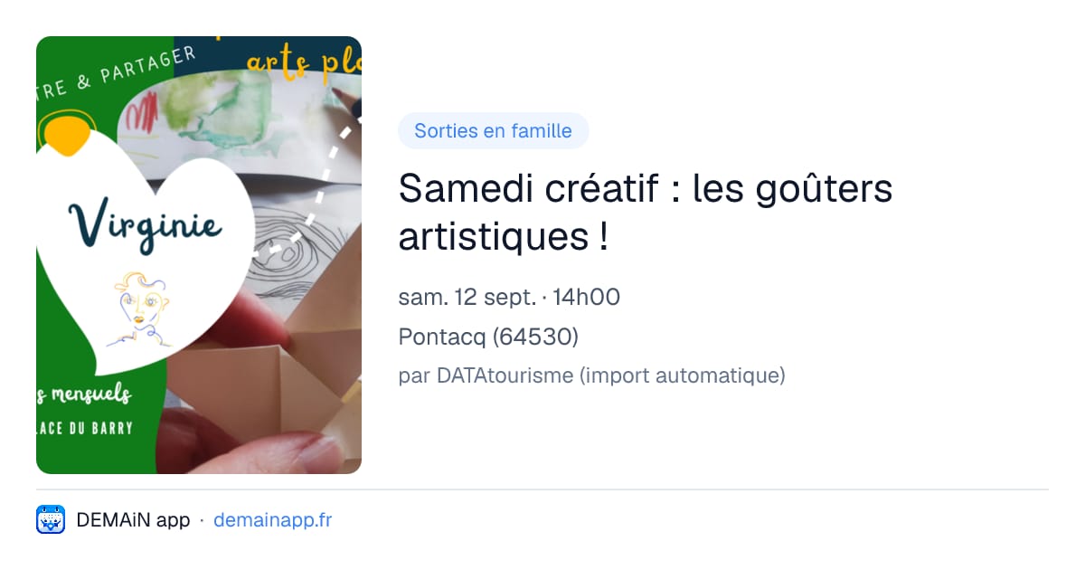 Samedi créatif : les goûters artistiques ! — Pontacq